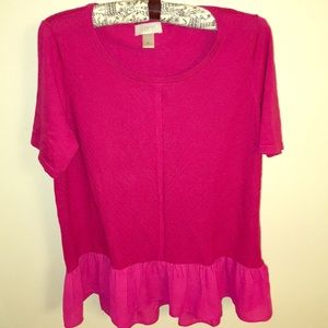 Pink peplum shirt